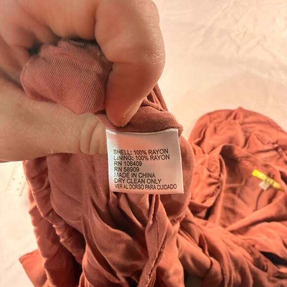 Gianni Bini Ruffled One-Shoulder High-Low Dress in Terracotta - Picture 4 of 9